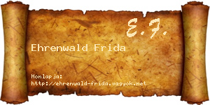 Ehrenwald Frida névjegykártya